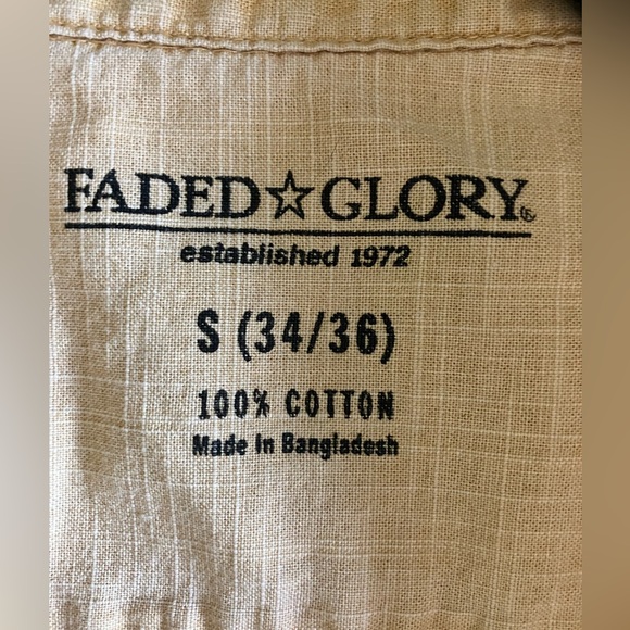 Y2K Faded Glory Yellow Button Down Shirt - Picture 4 of 5